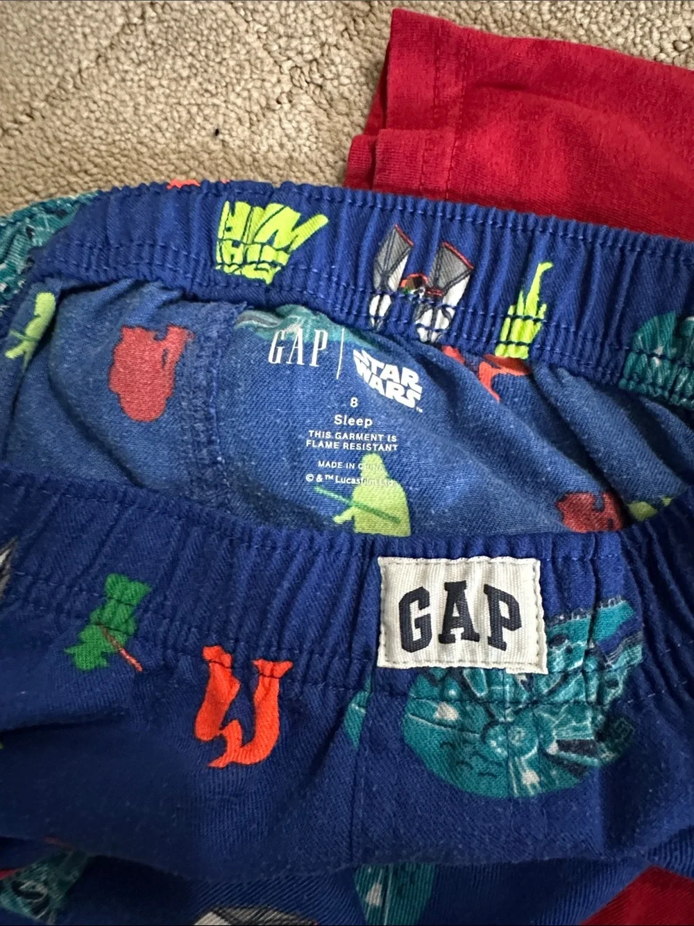 Gap Star Wars pj pant with red tee